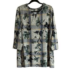 Womens Lemon Way Tunic Top 3/4 Sleeve Fall Winter Pullover Multicolor XL EUC